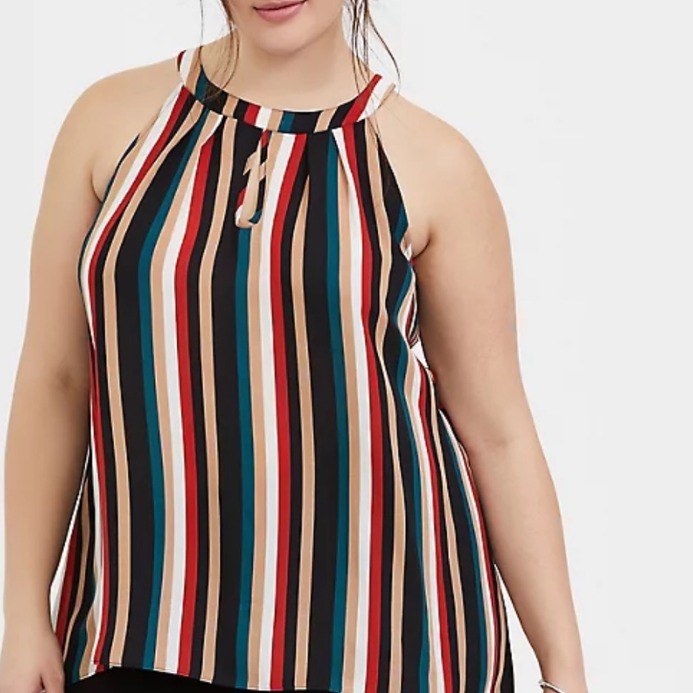 Multi Stripe Georgette Goddess Tank